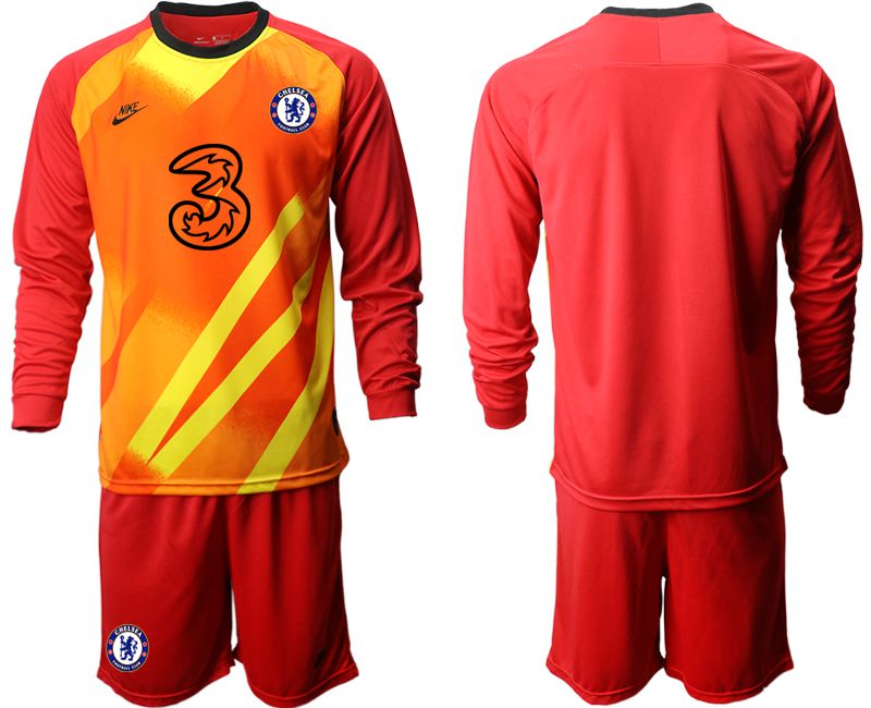Men 2020-2021 club Chelsea red goalkeeper long sleeve Soccer Jerseys1->chelsea jersey->Soccer Club Jersey
